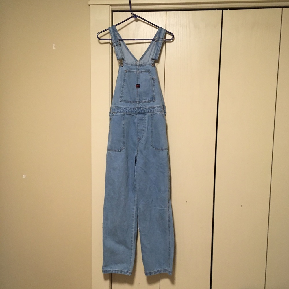 UNIONBAY Women’s Light Wash Denim Jean Overalls Size Medium Distressed.